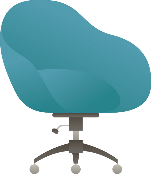 优雅的办公室蓝色椅子家具孤立图标图片下载