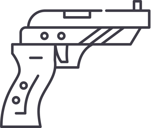 短枪图标线性隔离薄图片下载