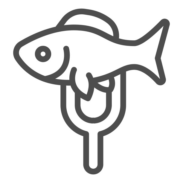 鱼叉线图标鱼市场的概念图片下载