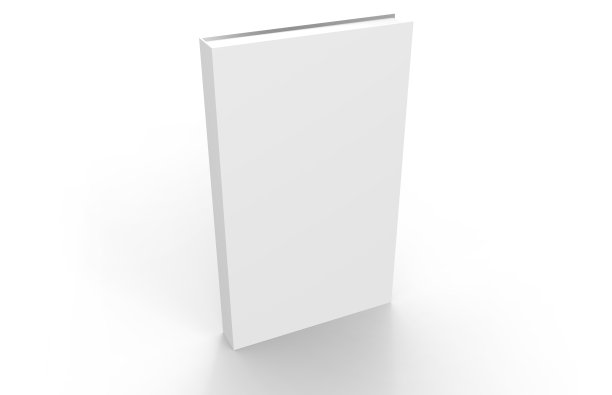 空白杂志，书封面模型3D插图与透视视图。空白宣传册模板孤立的白色背景。图片下载