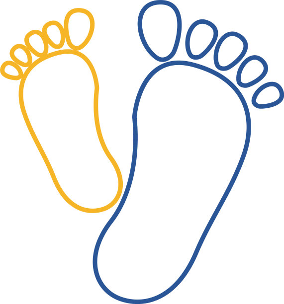 下脚印花线条样式图标图片下载