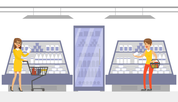 女人在超市购物，顾客在购物图片下载