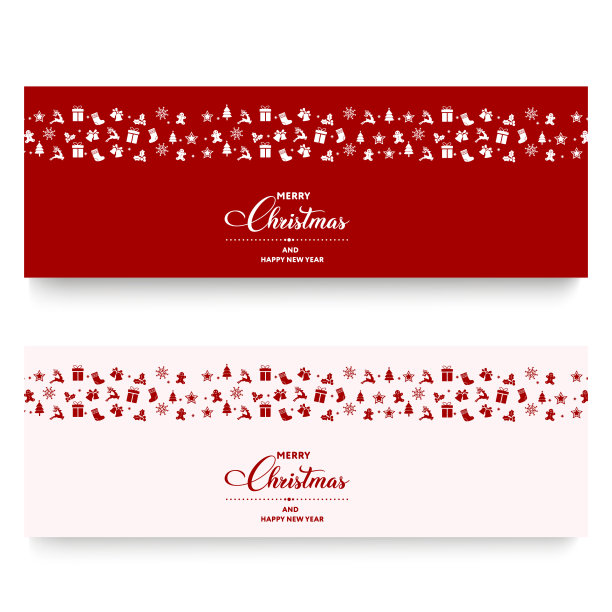 圣诞快乐或新年快乐模板集图片下载