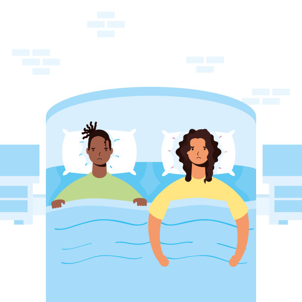 患有失眠症的异族夫妇图片下载