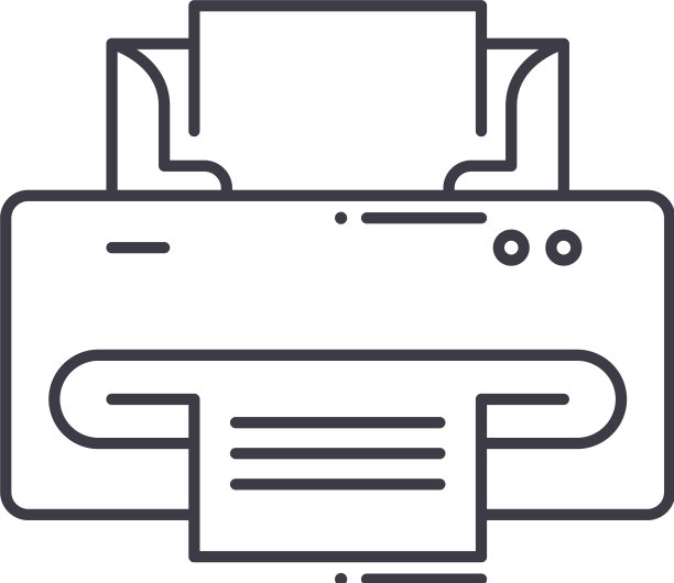 打印机图标线性隔离薄图片下载