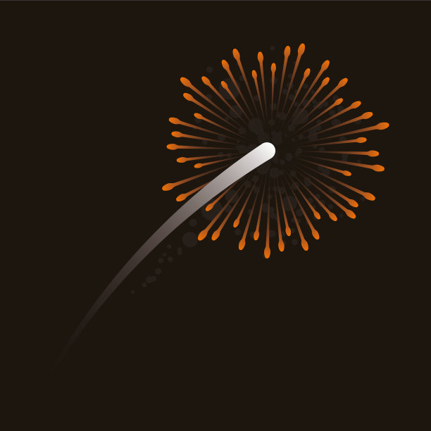 橙色的烟花在夜空中飞溅图片下载