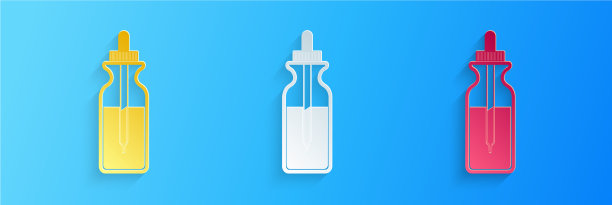 纸切玻璃瓶用吸管装小瓶用图片下载