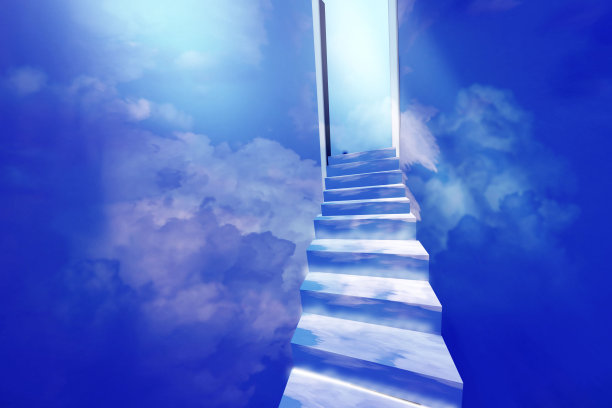 《天国的阶梯。宗教背景。图片下载