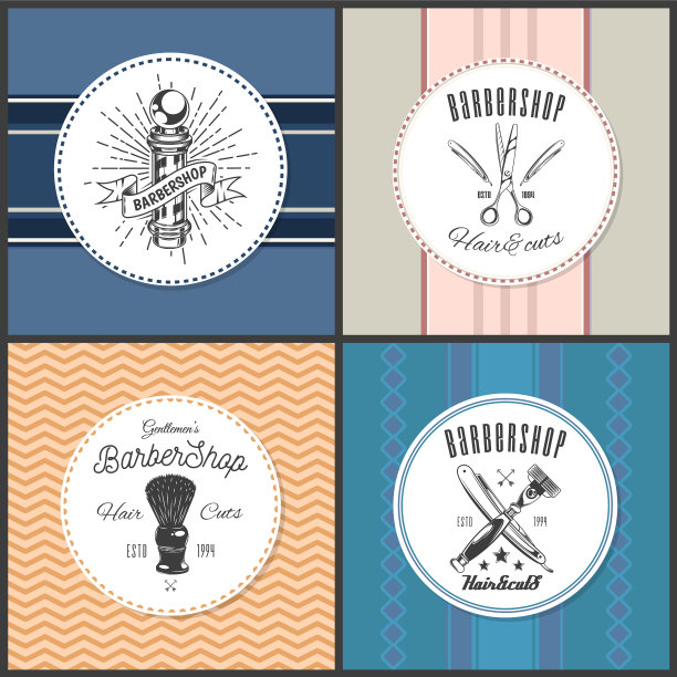 理发店标志，复古风格的理发店图片下载
