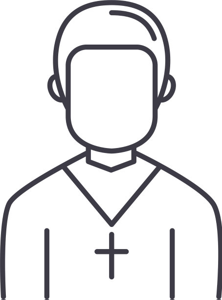 教会牧师圣像线性孤立图片下载