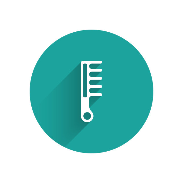 白色发刷图标孤立与长阴影图片下载