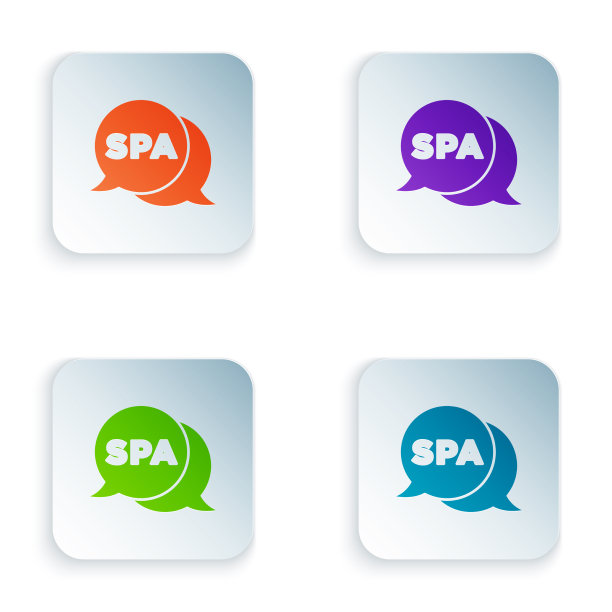 彩色水疗沙龙图标孤立在白色背景图片下载