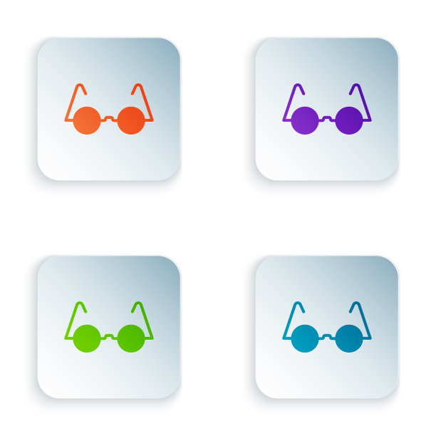彩色眼镜图标孤立在白色背景图片下载