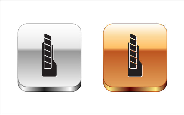 黑色文具刀图标孤立在白色图片下载