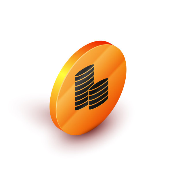 等距硬币货币与美元符号图标图片下载