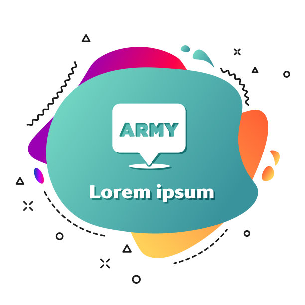 白色军事标志孤立在白色上图片下载