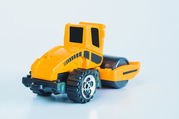 工程车辆和重型机械。工业车辆黄色压路机。图片下载