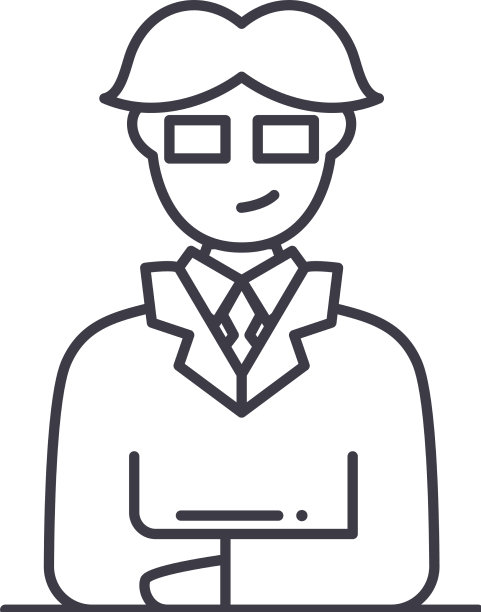 主厨执行图标线性孤立图片下载