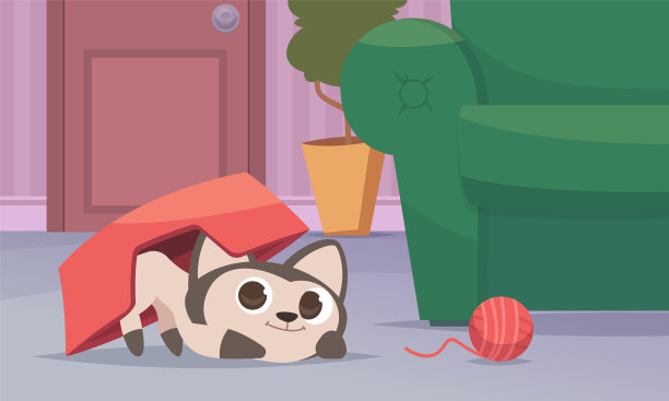 小猫在室内玩耍，小猫在生活搞笑图片下载
