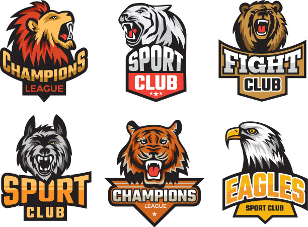 运动会徽包装野生动物风格化图片图片下载