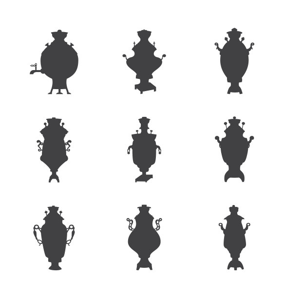 把俄罗斯传统的茶炊孤立起来图片下载