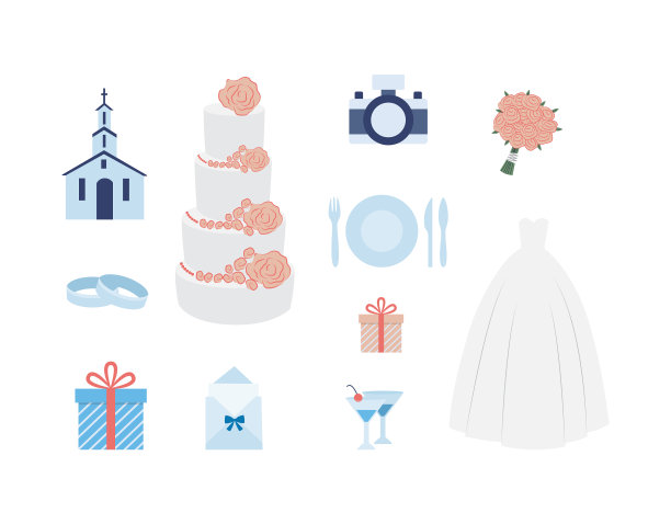 为婚礼策划设置图标图片下载