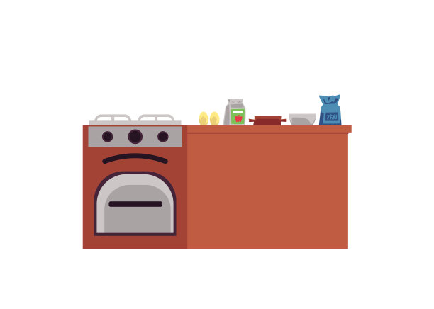 厨房家具配有烤箱和平炉图片下载