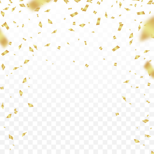 金色的五彩纸屑，金色的纸飘落，闪闪发光图片下载