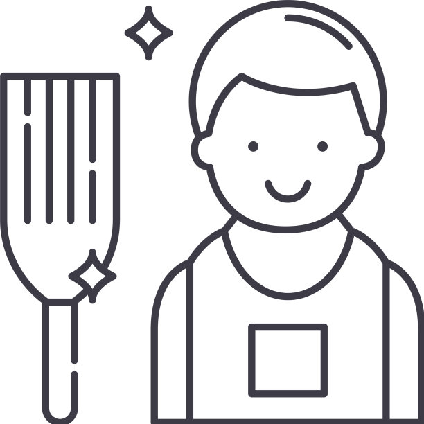 清洗业务图标线性孤立图片下载