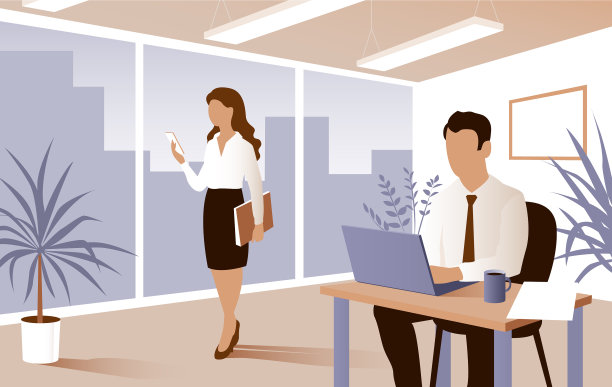 商务人员在办公室工作图片下载