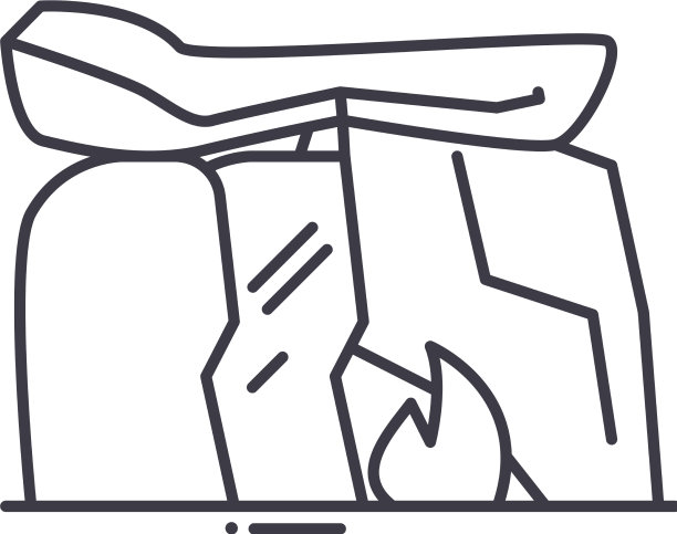 文明洞穴图标线性孤立图片下载