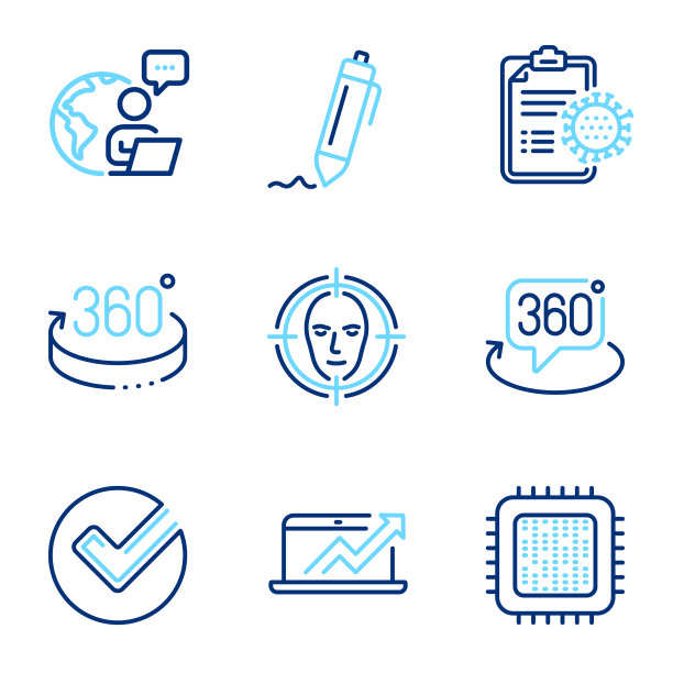 科学图标集包括图标作为销售图表图片下载