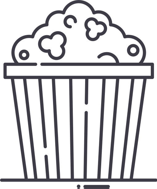 爆米花图标线性隔离薄图片下载