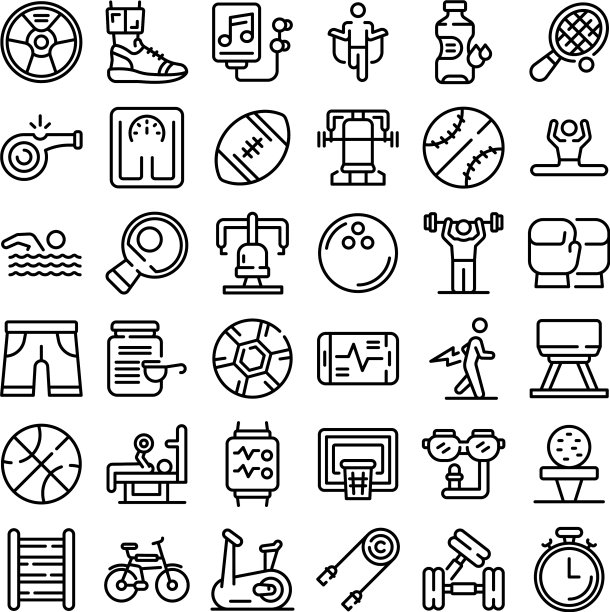 身体活动图标设置轮廓样式图片下载