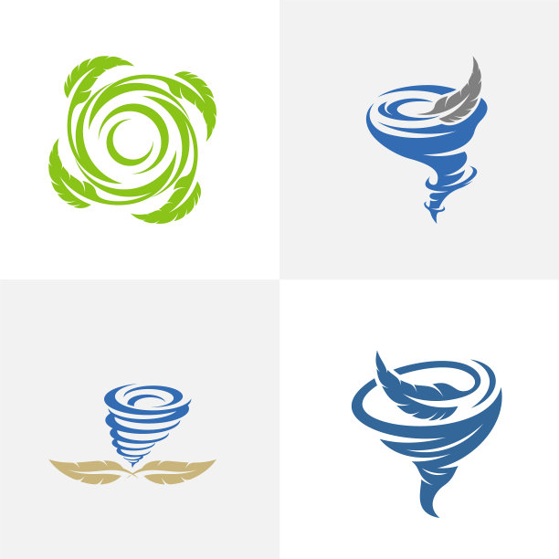 设置羽毛与龙卷风标志模板图片下载