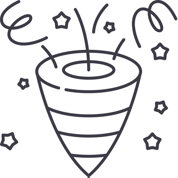 庆祝图标线性孤立的图片下载