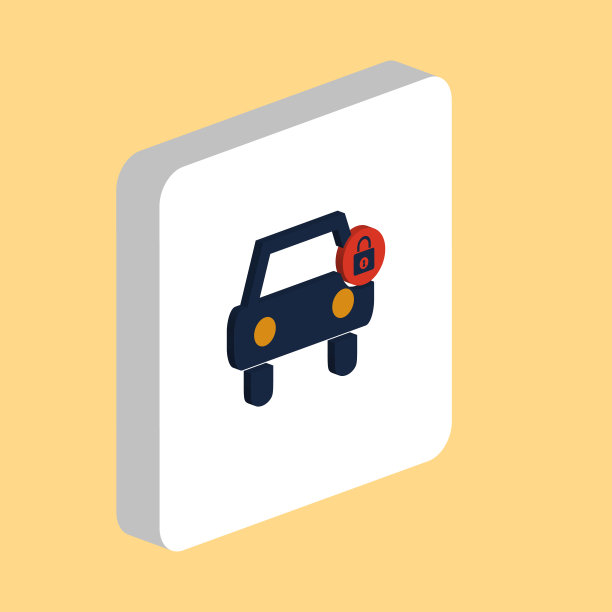 汽车锁简单的图标符号设计模板图片下载