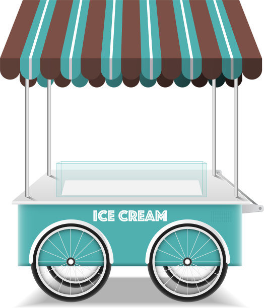 冰淇淋车在白色背景设计eps10图片下载
