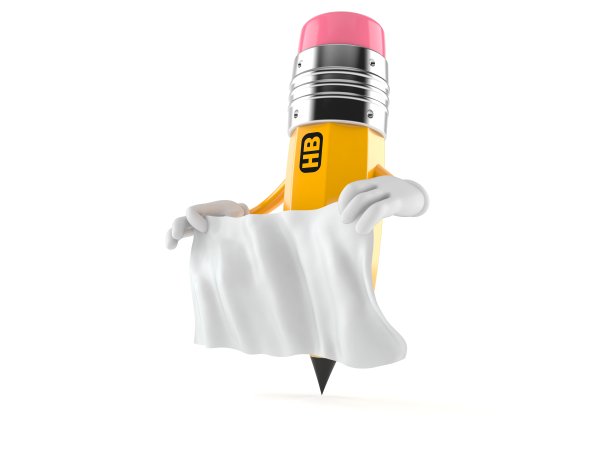 铅笔字符持有白纸图片下载