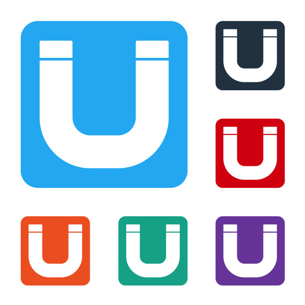 白色磁铁图标孤立在白色背景图片下载