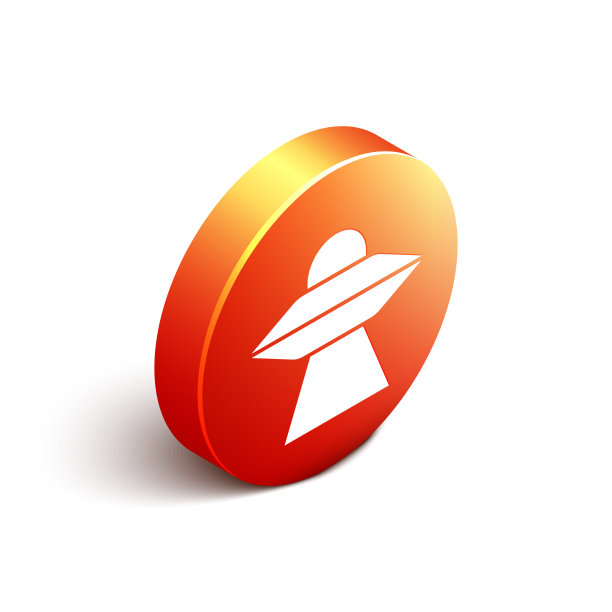 等距飞碟飞行飞船图标隔离图片下载