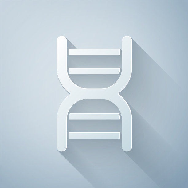 剪纸DNA符号图标孤立在灰色图片下载