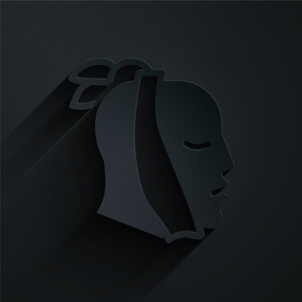 纸切牙痛图标孤立在黑色图片下载