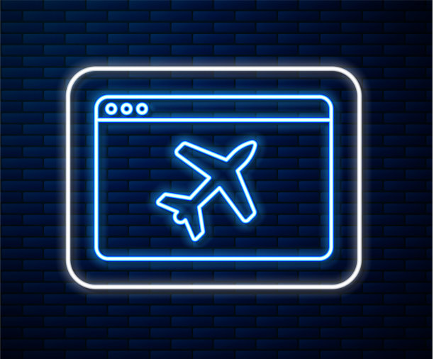 发光霓虹线网站模板图标孤立图片下载