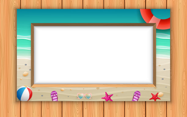 风景海滩的相框在w图片下载