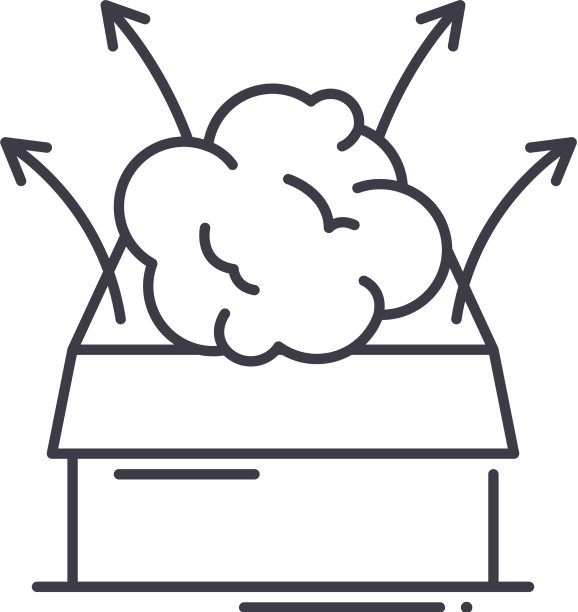 思考框图标线性孤立图片下载