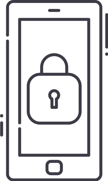 智能手机保护图标线性隔离图片下载