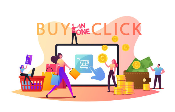 网上购物一键购买的概念很小图片下载
