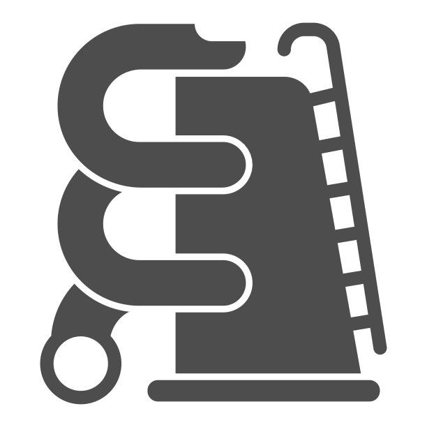 水上公园管与梯子固体图标水上公园图片下载