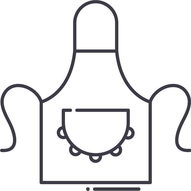 厨房围裙图标线性隔离图片下载